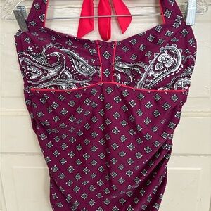 Athleta swim top with tie at neck size 40 B/C or large